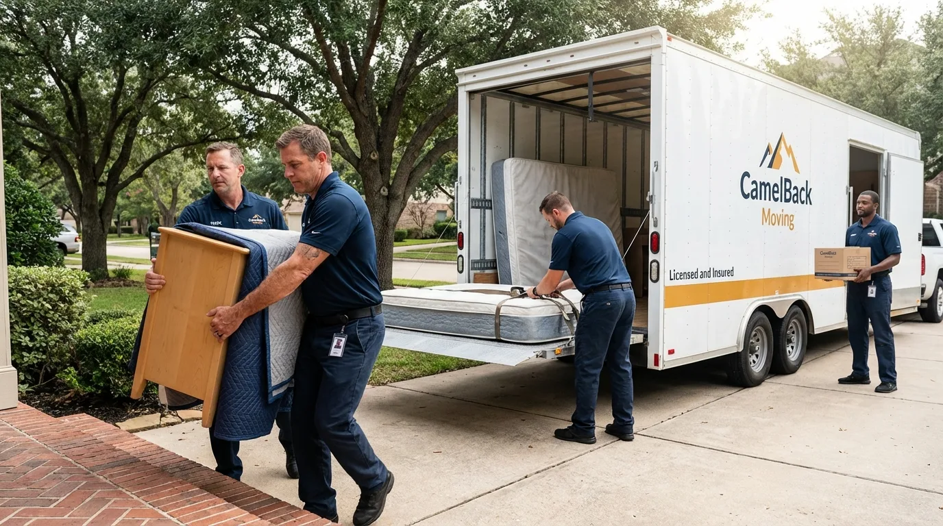 Crew loading residential truck for cross-state move from Westminster, MA